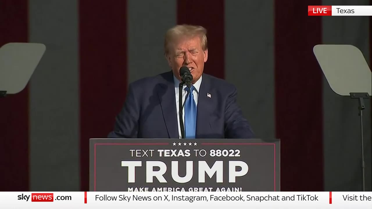 Donald Trump delivers speech at rally in Texas