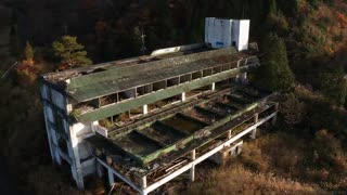 DJI DRONE VIEW OF FAMOUS JAPANESE RUINED HOTEL