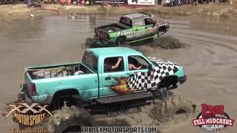 bounty hole goes bad mudbogging trucks