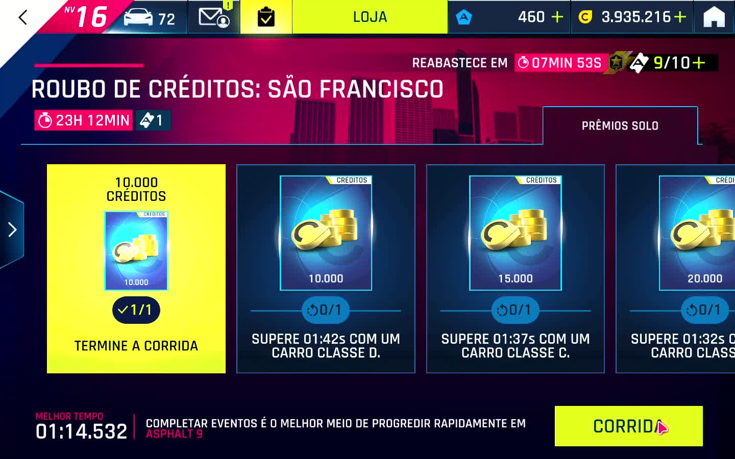 Asphalt 9 Corrida rápida em San Francisco