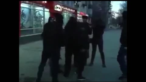 Ukraine 2014: Pravy Sector far-right group hunts and attacks Russians public.