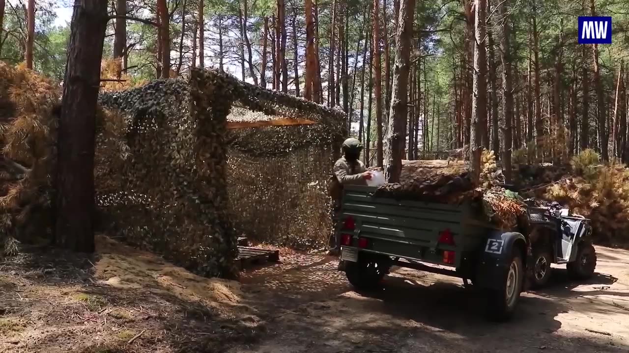 Airborne troops use motorized vehicles for logistics support