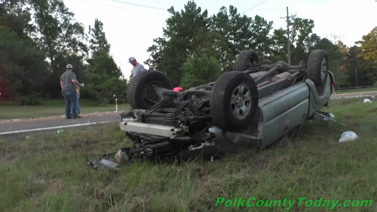 DRIVER ROLLS PICKUP, SPILLS CHEMICALS, DRIVER FLOWN, LIVINGSTON TEXAS, 08/20/24...