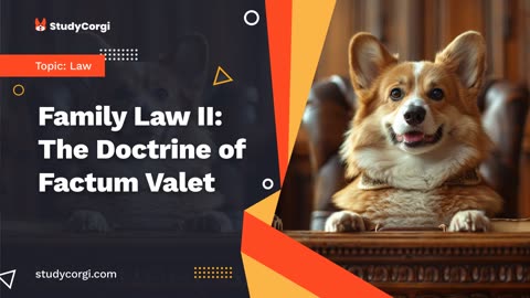 Family Law II: The Doctrine of Factum Valet - Research Paper Example