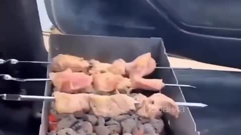 When you really want meat cooked on the fire