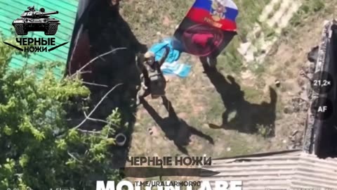 🇷🇺🇺🇦 Footage of the raising of the Russian flag