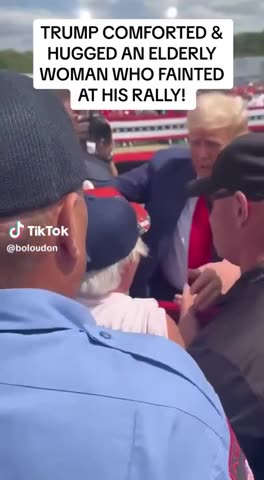 Trump Takes Action, Leaves Bullet Proof Glass To Aid Elderly Woman Who Fainted