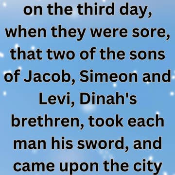 Genesis 34:25: "The Vengeance of Simeon and Levi"