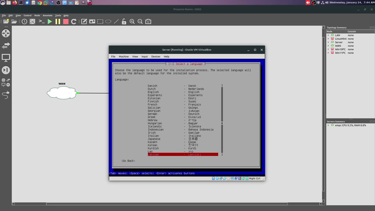 Instalar Debian 12 sin Entorno Grafico con VirtualBox y GNS3