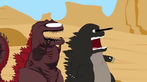 Godzilla vs PACMAN Spiderman Red Monster | Godzilla Cartoons