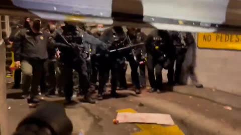12 Portland cops are cornered in garage by 200 left-wing rioters after Rittenhouse verdict