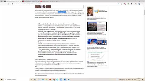 Medicos podem perder Sua Licença Por Expalharem DESINFORMAÇÃO