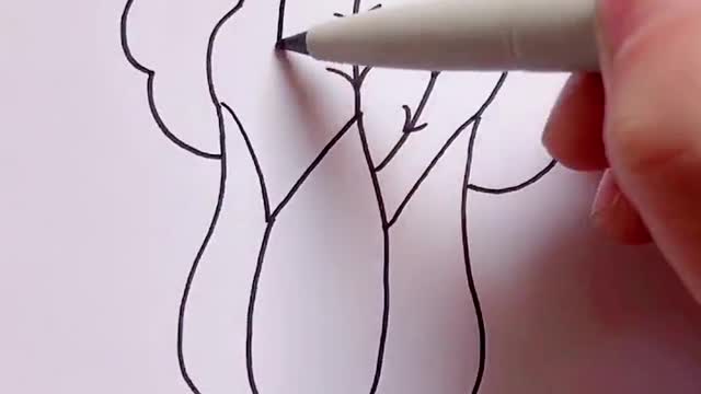 How to draw simple Cabbage in 1 minute #drawing​ #draw​ #painting