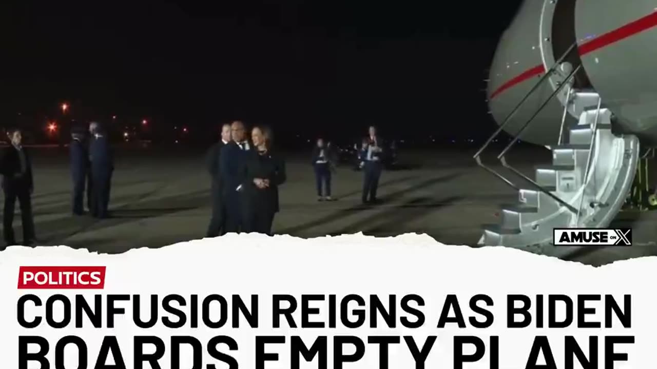 Watch as Confusion Reigns as Kamala and U.S. Secret Service watch Biden Boards Empty Plane