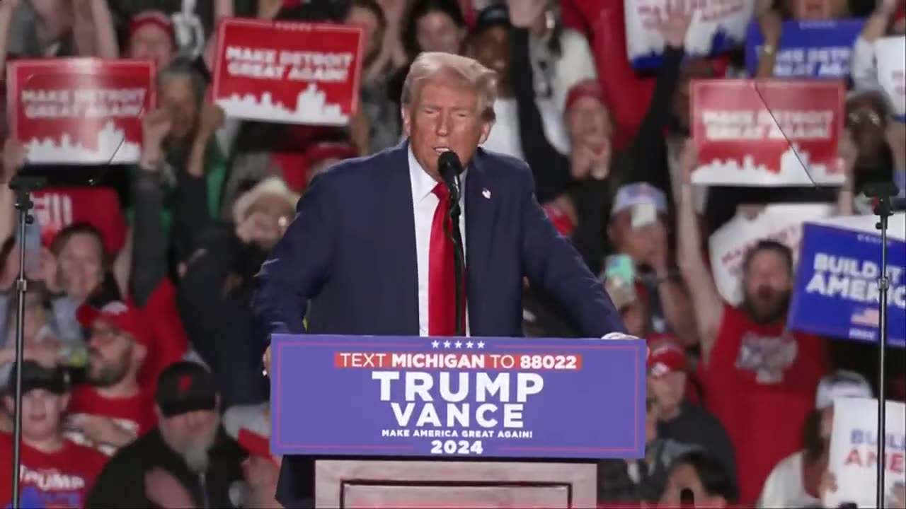 Donald Trump speaks at rally in Detroit, Michigan - October 18, 2024