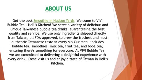 Get the best Smoothie in Hudson Yards