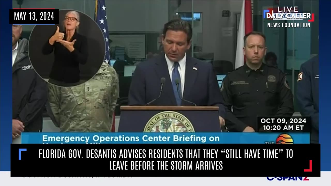 Florida Gov. DeSantis Says Residents 'Still Have Time' to Leave Before the Storm Arrives