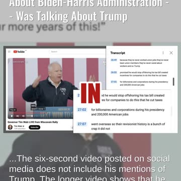 Fact Check: Walz Did NOT Say 'We Can't Have Four More Years Of This' About Biden-Harris Admin