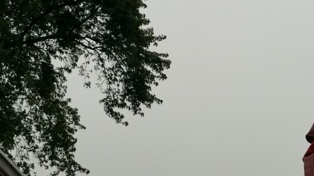 Lighting Strikes Close During a Storm