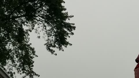 Lighting Strikes Close During a Storm