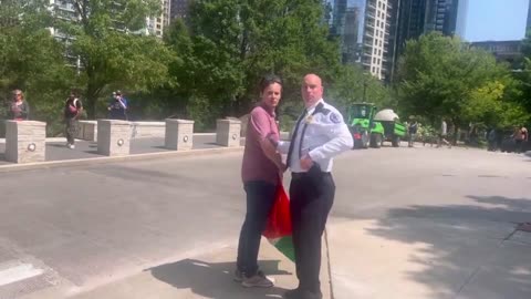 Leftist protesters have disrupted the Democratic Majority for Israel event.