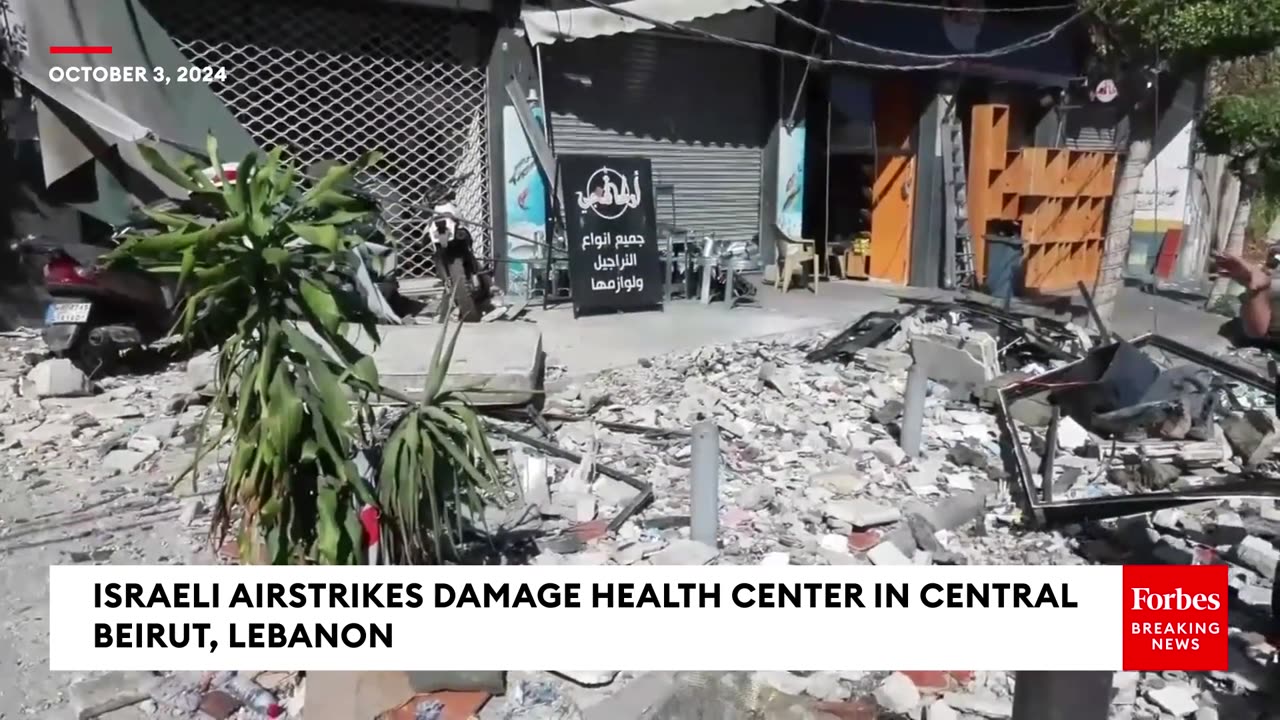 Israeli Airstrikes Damage Health Center In Central Beirut, Lebanon