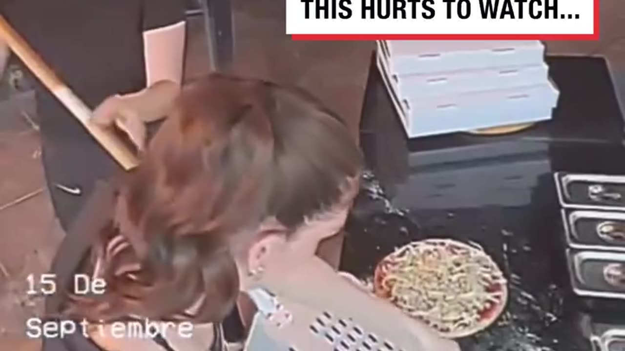 Staff have trouble picking up pizza
