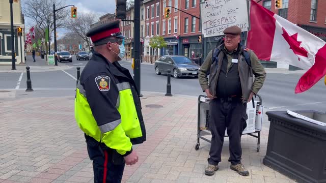 Anti-Lockdown Protest VIctoria Hall Cobourg May 8, 2021