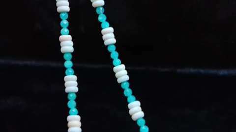 Faceted Amazonite and pink Princess spiny oysterhandmade necklace Unique Gifts for Women 20240223-04