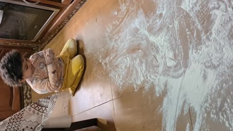 Fanny baby in the kitchen