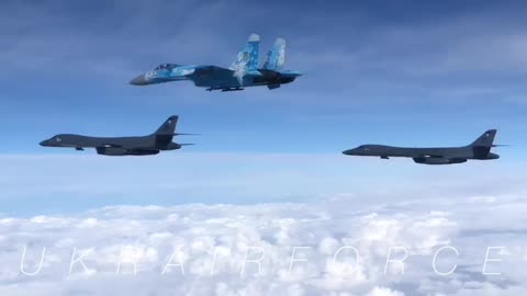 Joint Patrol of a Ukrainian Su27 and Two US B1b Lancers(2019)