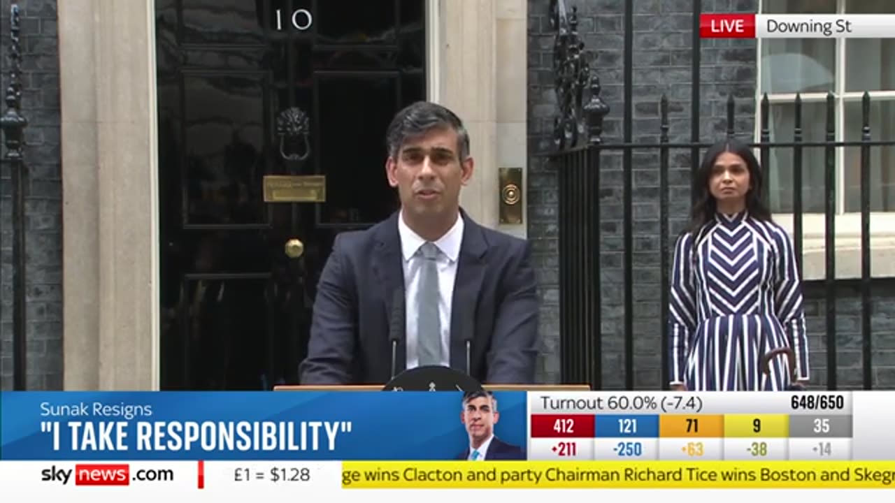 BREAKING- 'I'm sorry' - Rishi Sunak leaves Downing Street Sky News