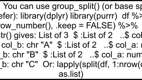 Create list of lists from tibble