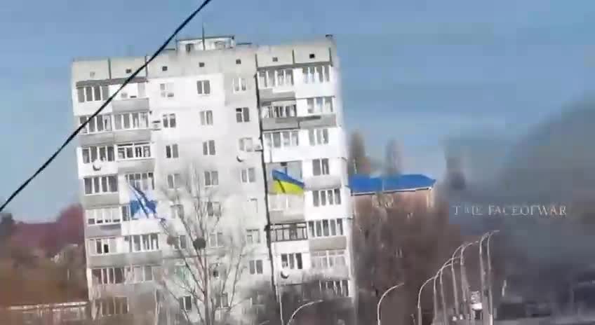 Close call by Russian tank.
