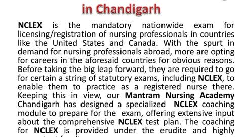 Nclex Coaching In Chandigarh
