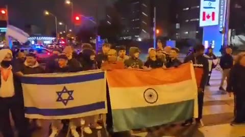 Indians show solidarity with Israel in Toronto.