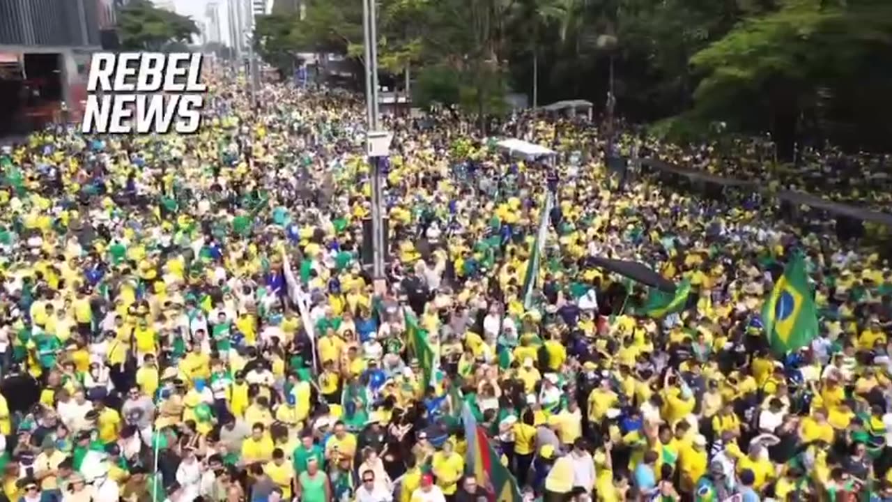 BREAKING: Massive crowds in the streets of Brazil to protest against censorship