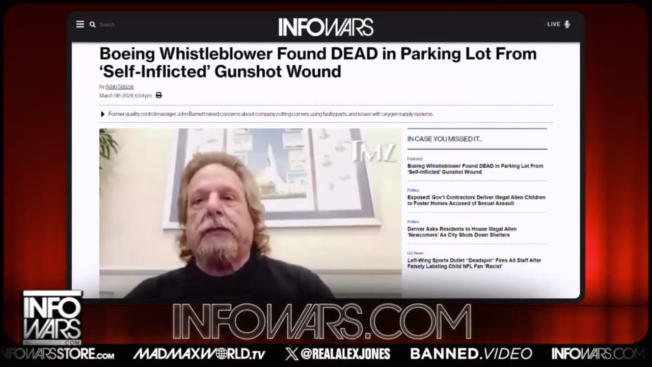 Alex Jones shows Ian Carroll video about Boeing whistleblowers dying