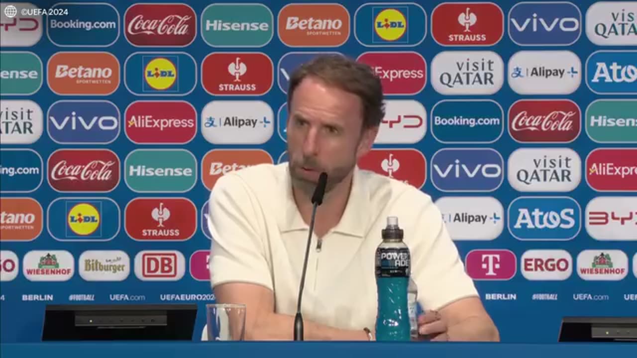 Gareth Southgate delivers an emotional response