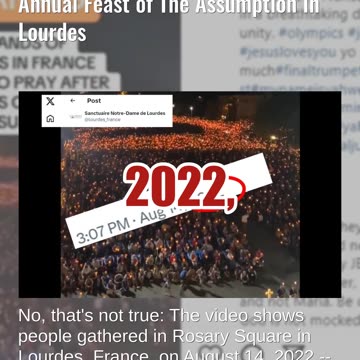 Fact Check: Torchlight Gathering In France Was NOT Olympics-Related -- Annual Feast In Lourdes