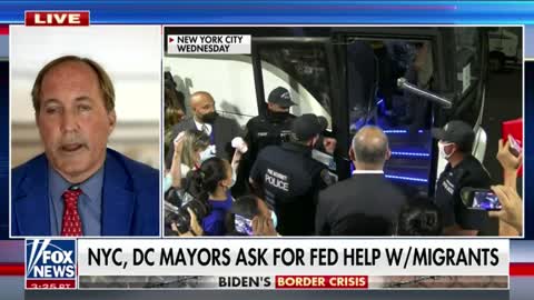 Texas Attorney General Ken Paxton responds to claims that illegal migrants are forced onto buses to New York and DC against their will