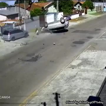 Wear Your Seatbelt 💀: Dude Launched from Car and Lands on a Roof!