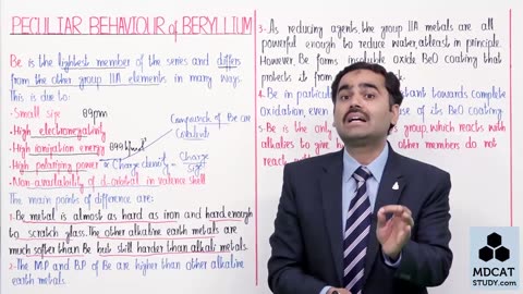 LEC#5 PECULIAR BEHAVIOUR OF BERYLLIUM