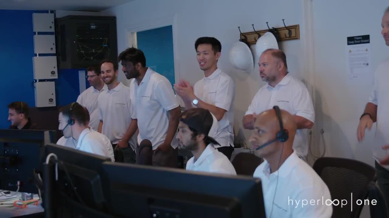 Point-of-view footage showing Hyperloop hitting record speeds