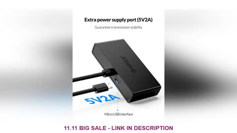 ORICO USB HUB 4 Port USB 3.0 Splitter With Micro USB Power Port Multiple High Speed OTG Adapter