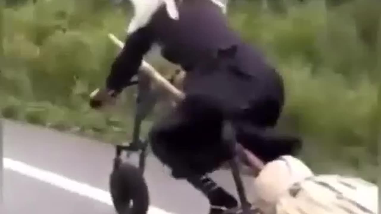 A motor with a broom handle
