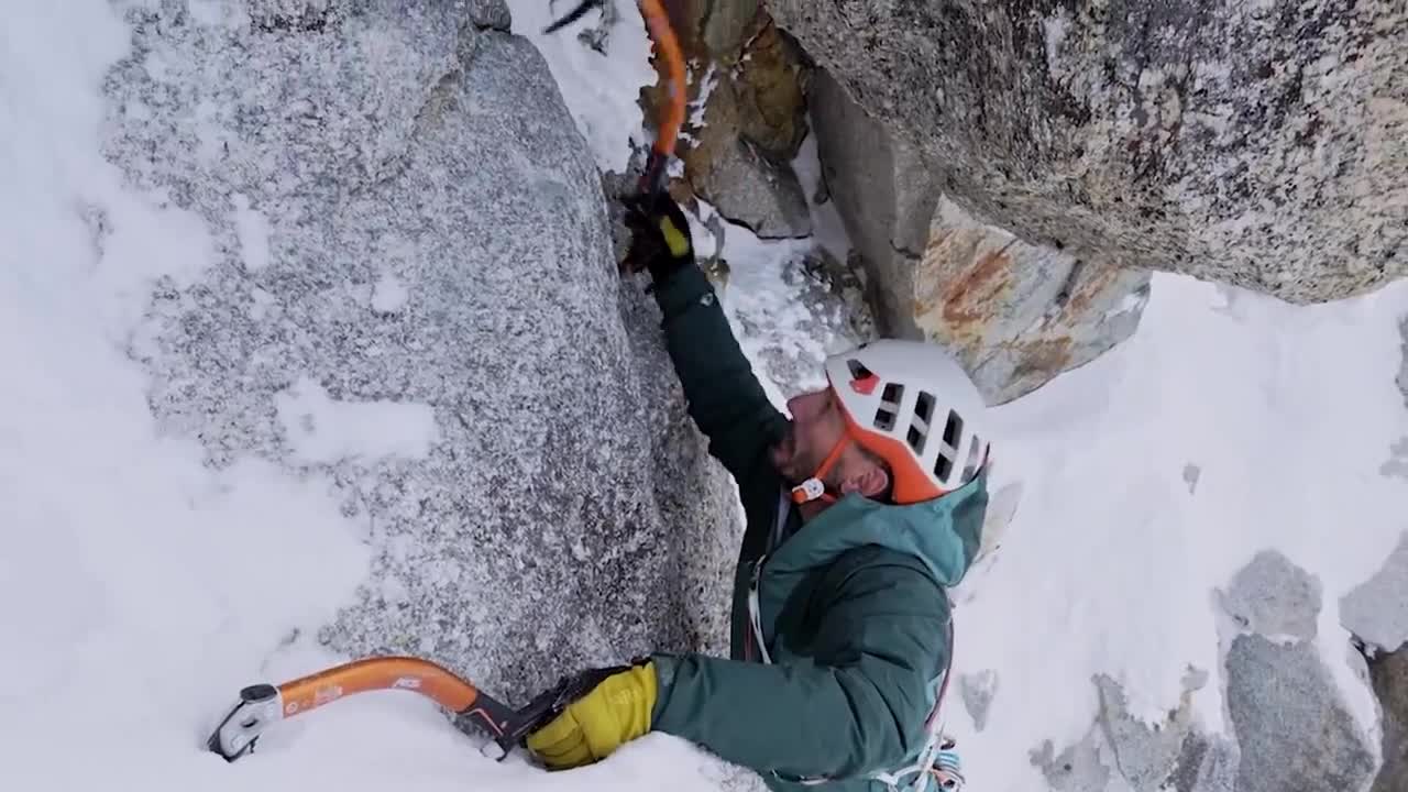 pristine ice waterfalls and rock climbing