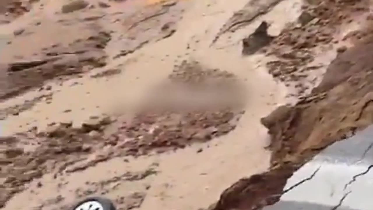 Heavy rains triggered a landslide on BR-470 highway in Rio do Sul, Santa Catarina, Brazil