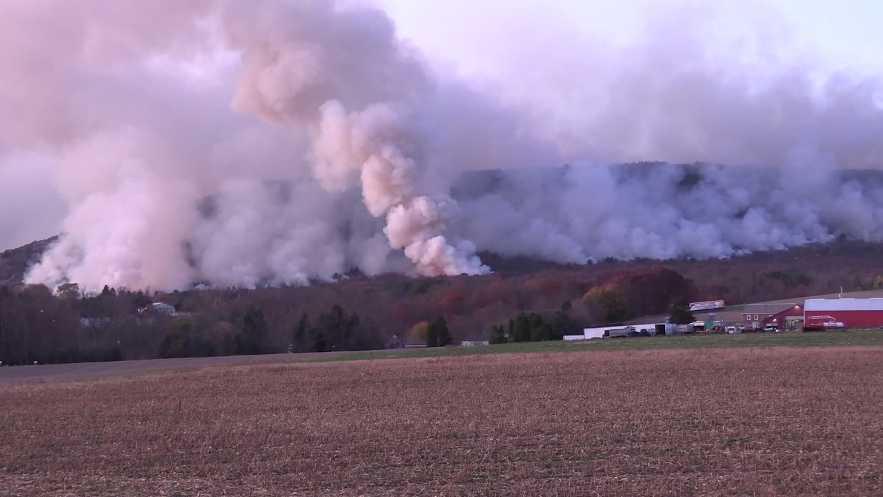 Lehigh Township, Pa Blue Mountain Fire with Backburn 11/3/2024