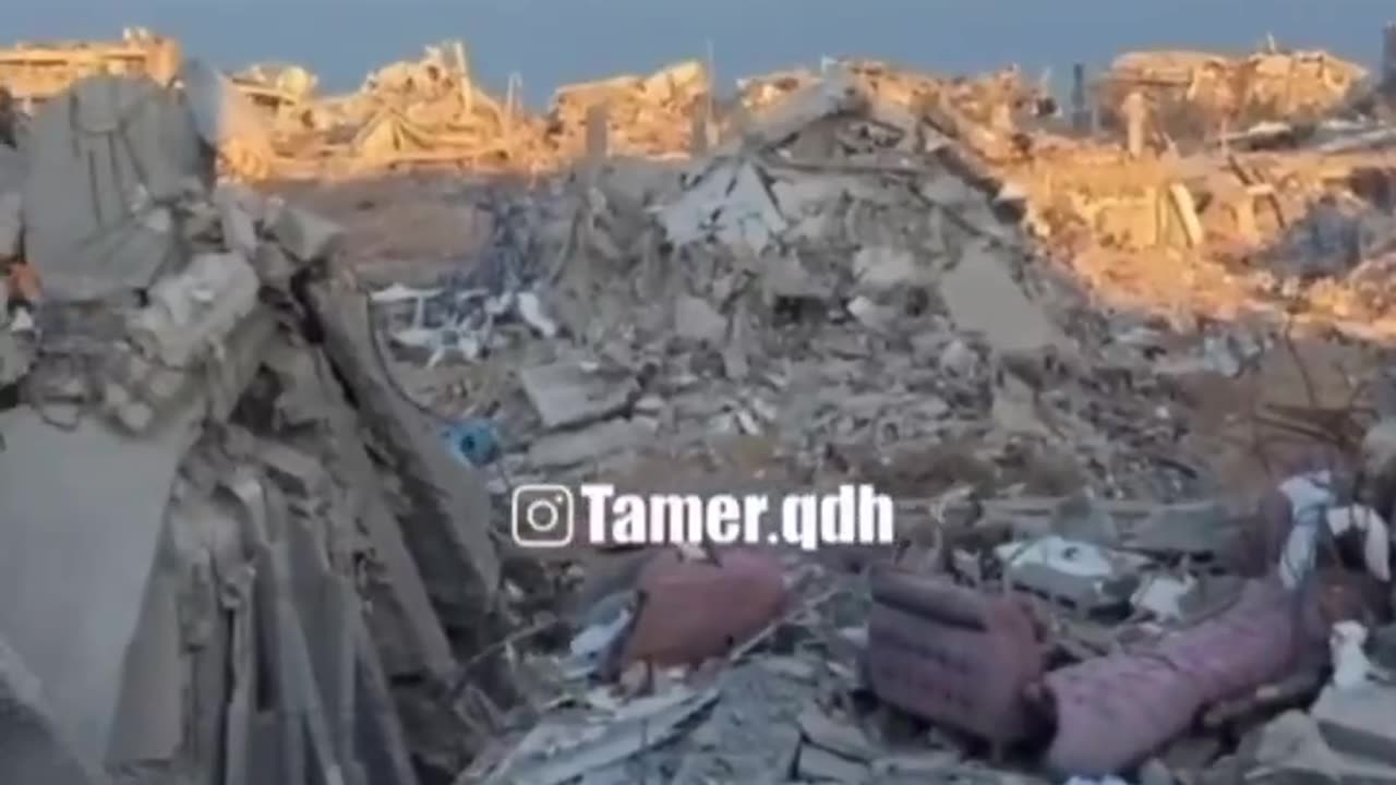 An Israeli soldier filmed a video making fun of the heavy destruction from robot explosions